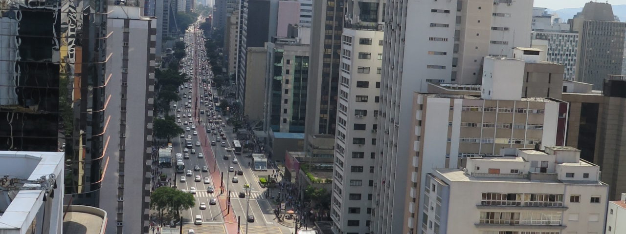 Vista do mirante do Sesc Avenida Paulista, no 17º andar