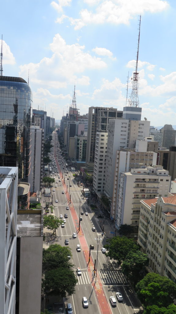 Vista do mirante do Sesc Avenida Paulista, no 17º andar
